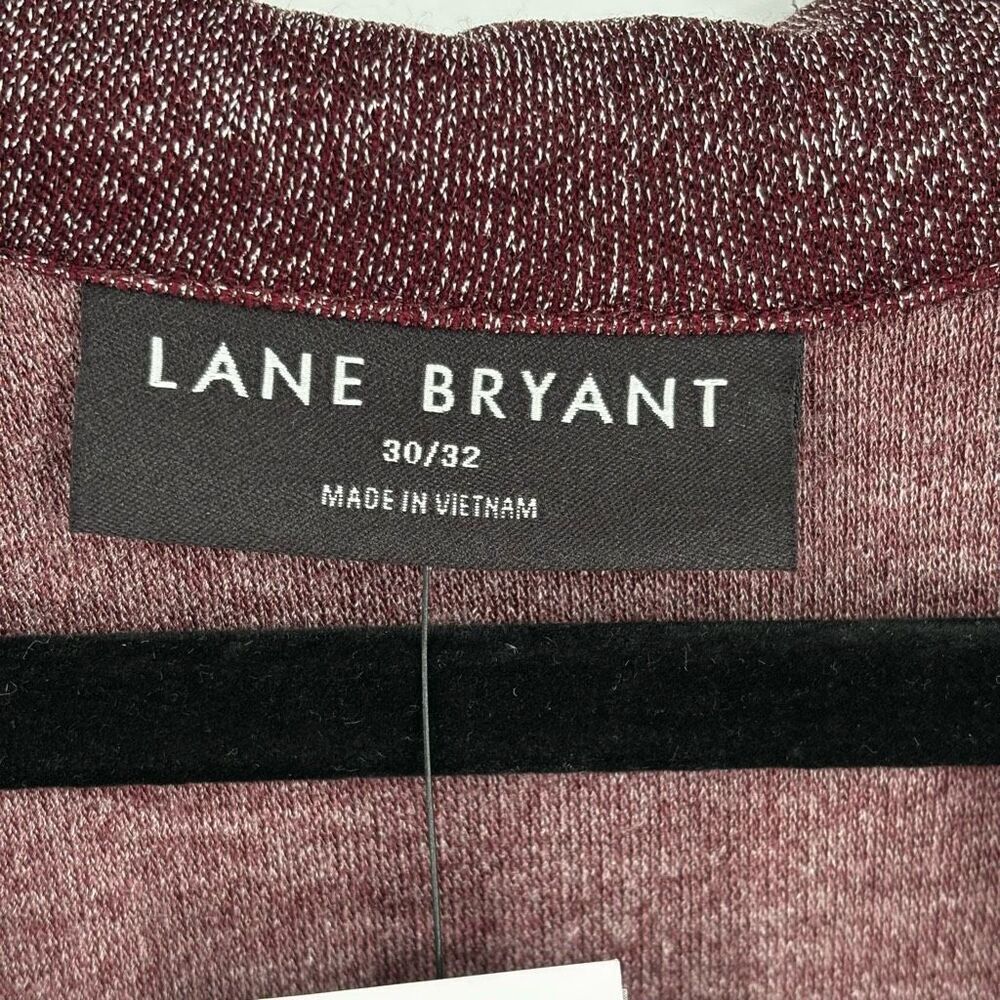 Lane Bryant Lurex Faux-Wrap Collar Midi Dress Deep Cranberry Size 30/32 NWT - Picture 3 of 11